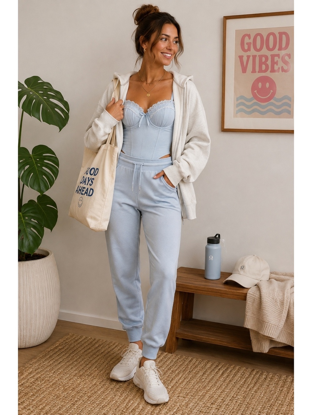 Lululemon Soft Jersey Jogger Powder Blue Lounge Sweatpants Size 4